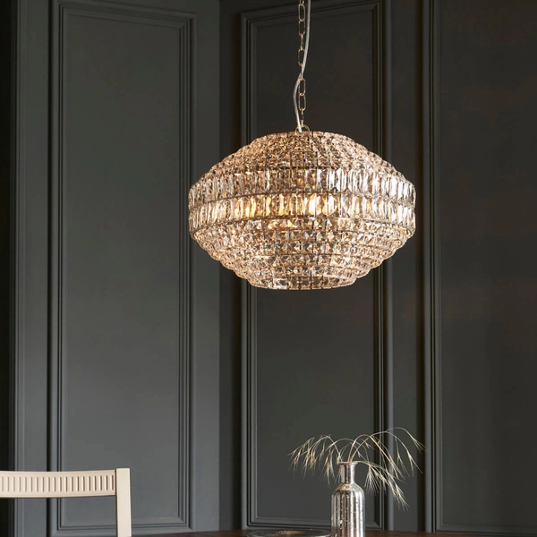 Wisząca lampa glamour L&-199155 crystal srebrny przezroczysty