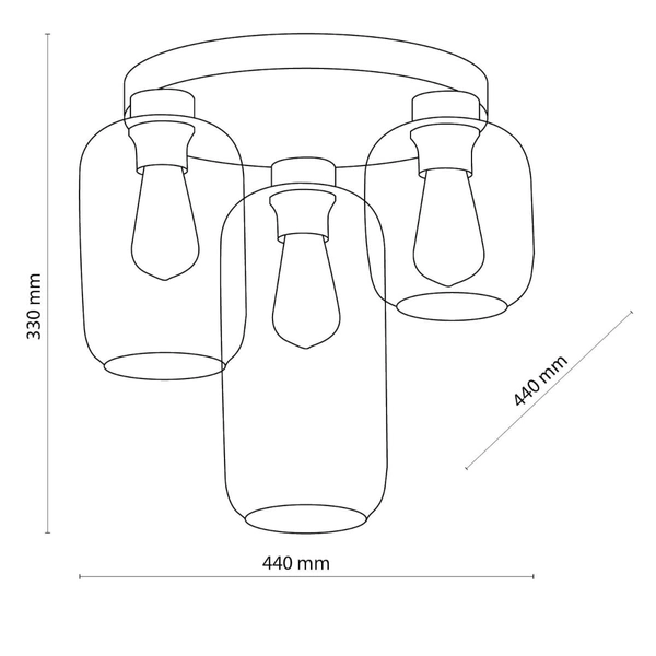 Sufitowa lampa loftowa Marco 3318 TK Lighting okrągła szklana czarna