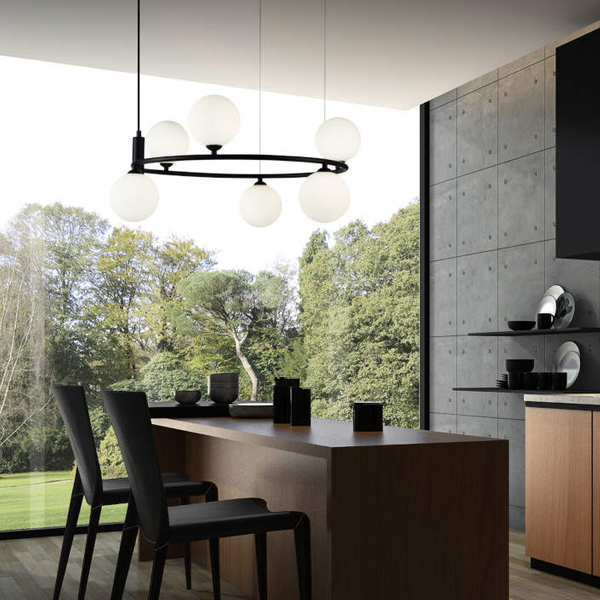 LAMPA wisząca RING MOD013PL-06B Maytoni modernistyczna OPRAWA szklane kule zwis czarny