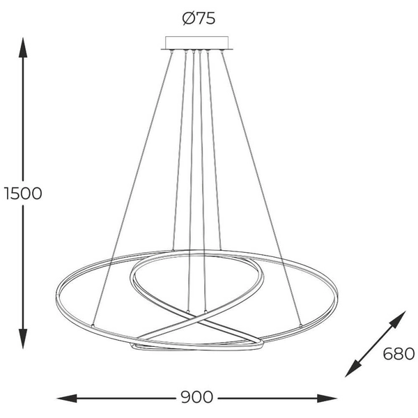 Ledowa Lampa wisząca Cholet MD7360-1A-3GT 56W 3000K nowoczesna złota