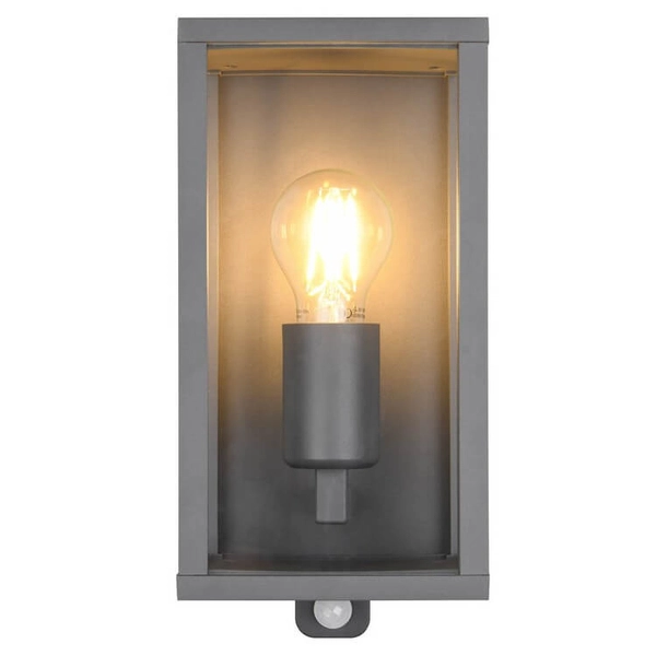 Elewacyjna lampa KORIEL DL142201869 lampion z czujnikiem ruchu antracyt