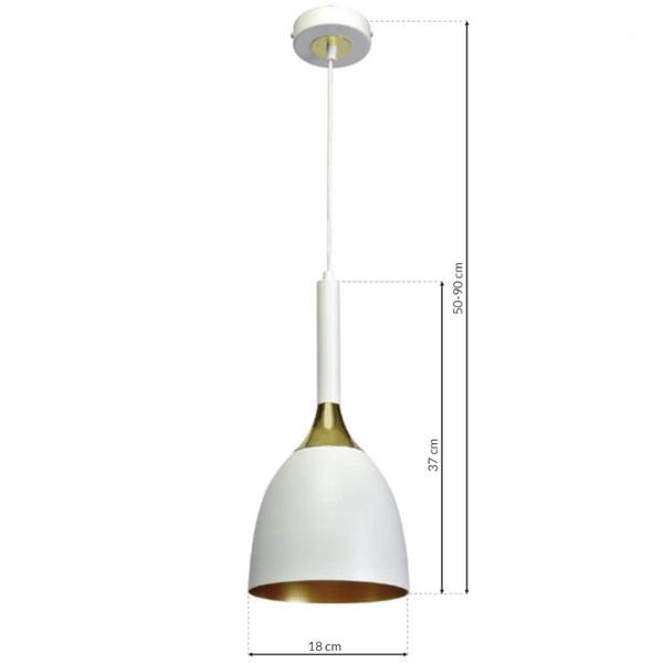 Wisząca lampa CLARK MLP6219 okrągła metalowy zwis industrialny biały