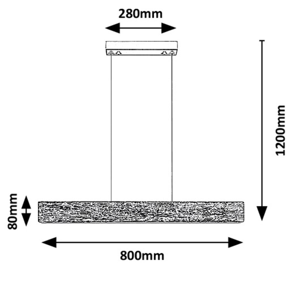 Wisząca lampa ekologiczna Cinnamon 3091 LED 34W 3000K belka drewniana
