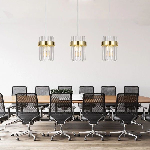 Lampa wisząca kryształowa Vetro LP-2910/3L GD potrójna nad stół złota