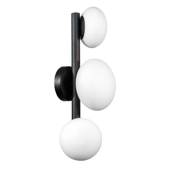 Kinkiet ścienny kulisty Omi 1178 Zumaline do salonu okrągła biała czarna
