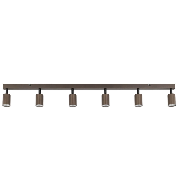 Podłużna lampa sufitowa Top 6183 z regulacją tubka belka brązowa