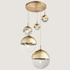 LAMPA wisząca VARUS 15855-5 Globo OPRAWA kaskada szklane kule balls złota przezroczysta