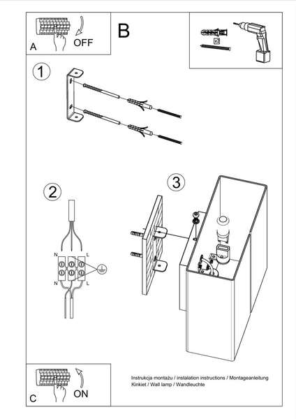 Kinkiet LAMPA ścienna SL.0375 kwadratowa OPRAWA kostka cube biała