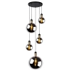 Szklana lampa wisząca Julius 34438/05/65 Lucide kaskada czarna złota