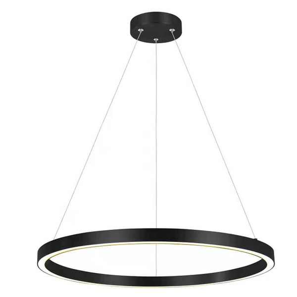 Czarna lampa wisząca Midway LP-033/1P Light Prestige pierścień LED 3000K 35W