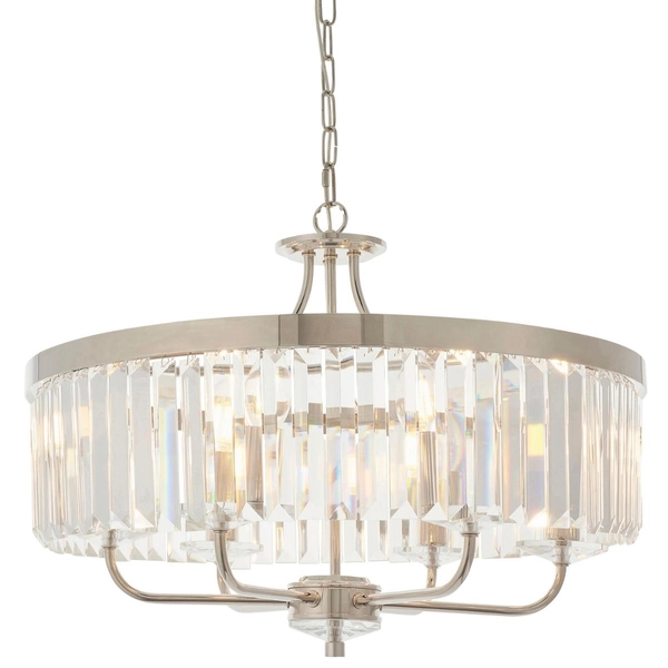 Żyrandol glamour L&-190263 Light& szklane kryształki nikiel