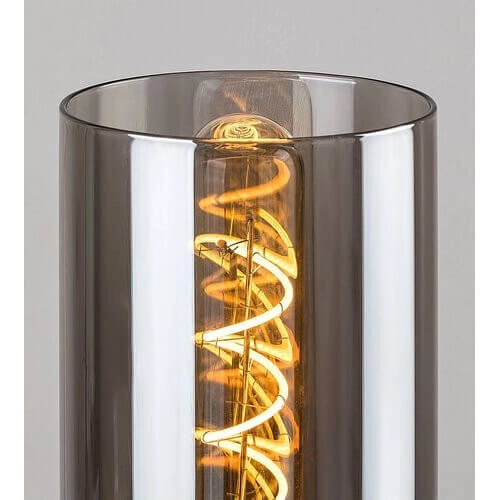 Stolikowa lampka loftowa RONNO 74050 szklana czarna przydymiona