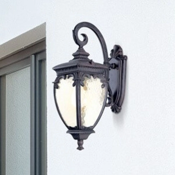 Kinkiet elewacyjny lampion na taras antyczny brąz Fleur OUTLET