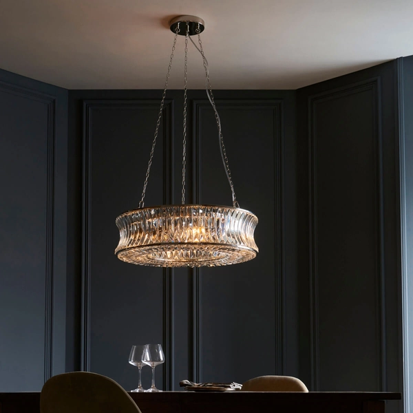 Okrągła lampa wisząca L&-1104528 crystal srebrny przezroczysty