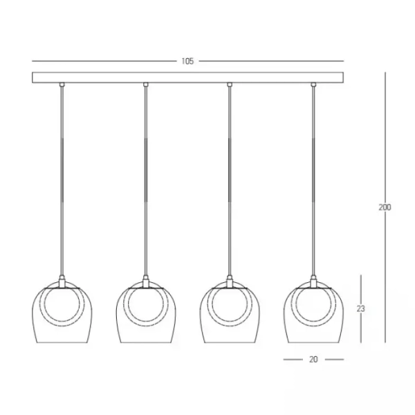 Lampa wisząca 23082 LED 24W 3000K szklana przydymiony czarny