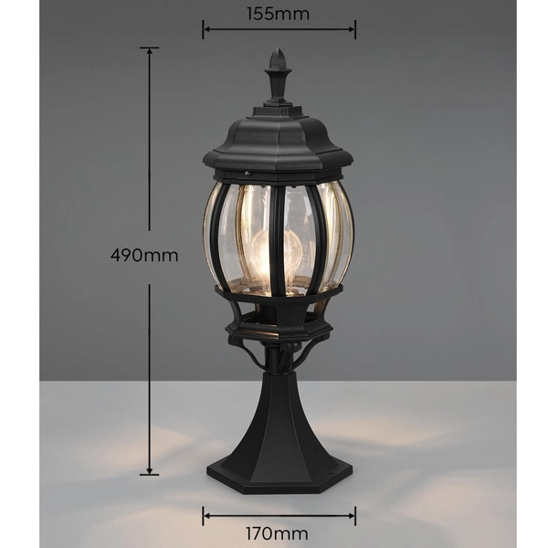 Latarenka zewnętrzna Elvo 506960132 IP23 metalowa czarna