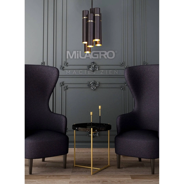 Zawieszana lampa Lynx MZ5004 Milagro sopelki mosiądz czarny złoty