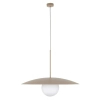 Lampa zwisająca nad stołem Slate 10910 owalny klosz mleczna kula beżowy