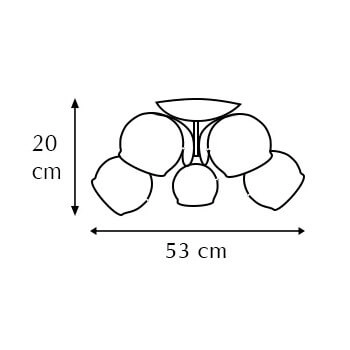 Sufitowa lampa glamour 8875/5 8C do jadalni szklana chrom