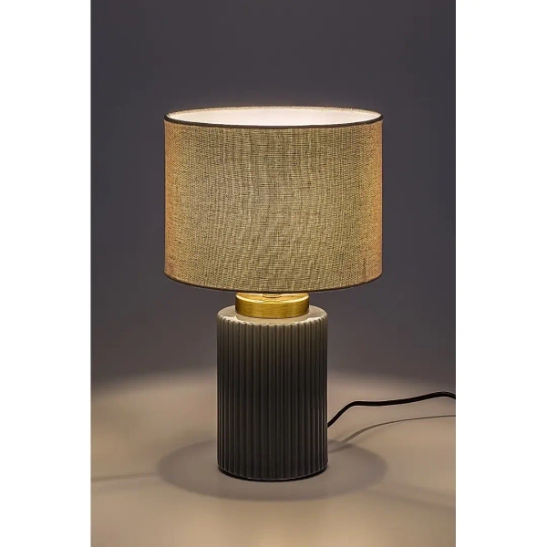 Nocna lampa stołowa Glovy 74045 tuba ceramiczna szary