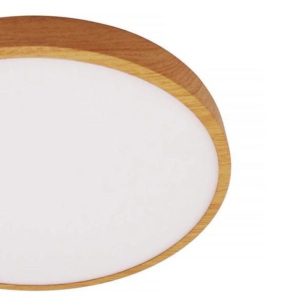 Drewniany plafon Riberio PLF-75689-WD-3K Italux LED 30W 3000K okrąg biały