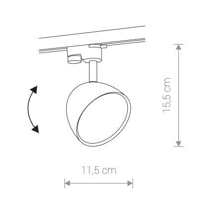 Reflektorowa LAMPA sufitowa PROFILE VESPA 8825 Nowodvorski OPRAWA metalowa do systemu szynowego 1-fazowego tuba czarna
