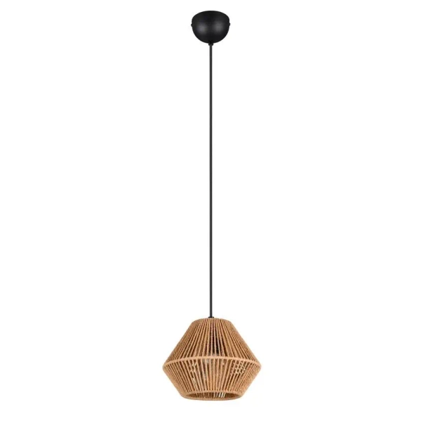 Lampa wisząca ekologiczna LUCILLE R36111026 do salonu czarny brązowy