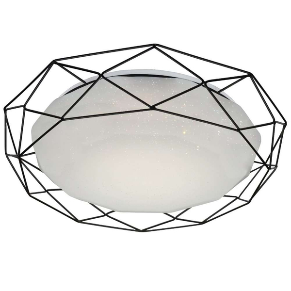LAMPA sufitowa Sven 98-66244 Candellux metalowa OPRAWA plafon modernistyczny LED 24W 3000K z efektem gwiazd biały czarny