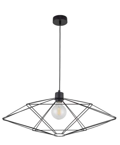Industrialna lampa wisząca Vario do jadalni druciana czarna