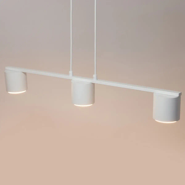 Potrójna zwisająca lampa Mila 3 41350 do jadalni metalowa biała