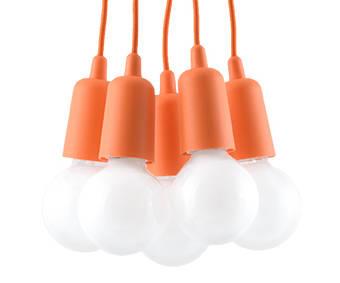 Wisząca LAMPA industrialna SL.0586 kable OPRAWKA pająk ZWIS kable przewody pomarańczowa