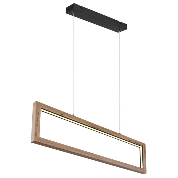 Drewniana wisząca lampa Mandera 67287H LED 24W 3000K czarna brązowa