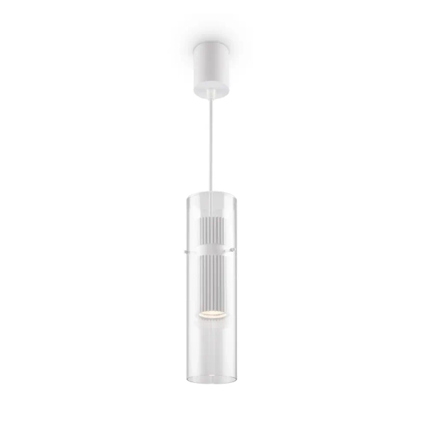 Szklana wisząca lampa tubka Dynamics MOD326PL-01W biała