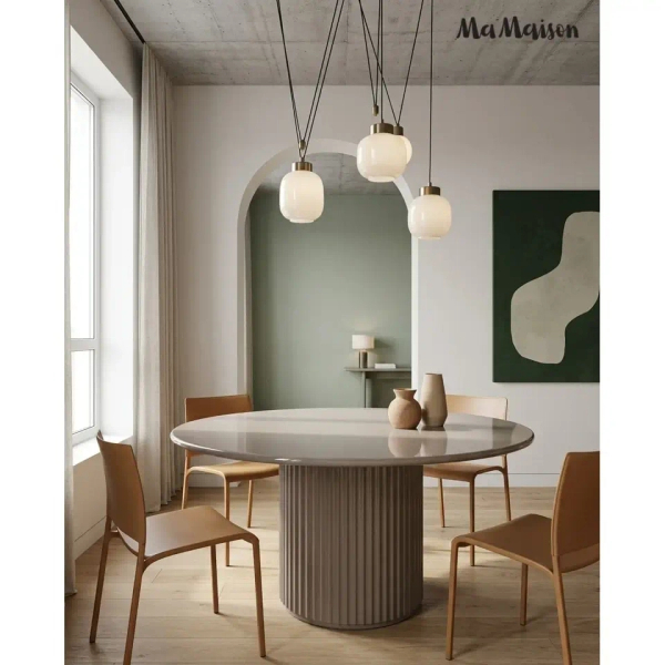 Beżowy stół jadalniany CREOLE MM0015001100366 drewno metal 120cm