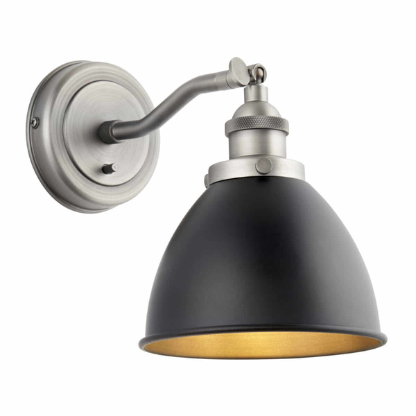 Metalowa lampa ścienna Franklin 98751 Endon do gabinetu cyna czarna