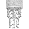 Wisząca LAMPA glamour ALMERIA MLP6434 Milagro materiałowa OPRAWA okrągły ZWIS kryształki crystals srebrne