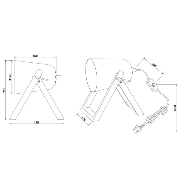 Lampa stołowa reflektor MARC R50721080 czarny złoty