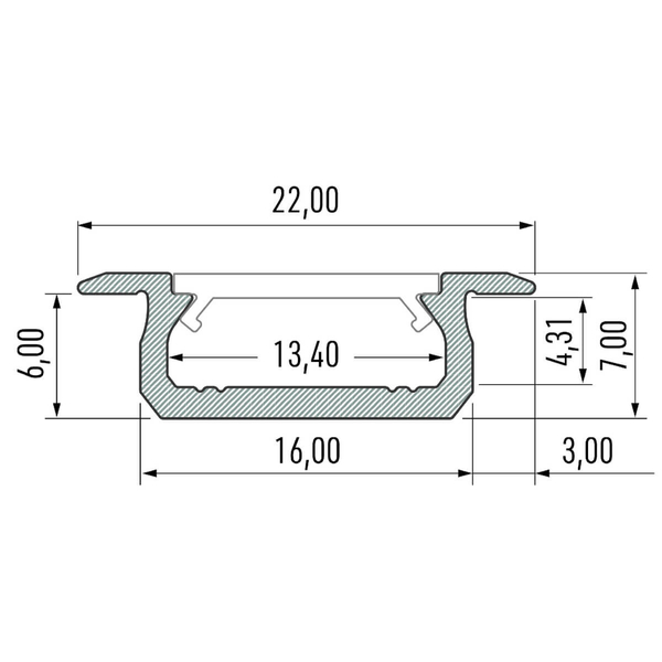 Listwa profil do taśm ledowych EKPR1041 Eko-light 1m biała
