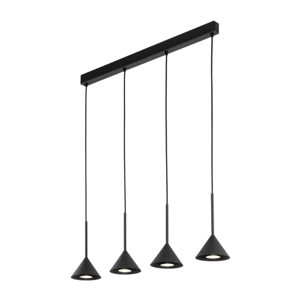 Trójkątna lampa wisząca CONO 10305 na listwie do salonu czarny