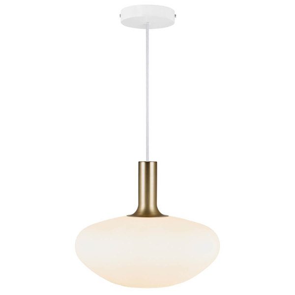 Szklana lampa wisząca do jadalni Alton 48973001 biały złoty