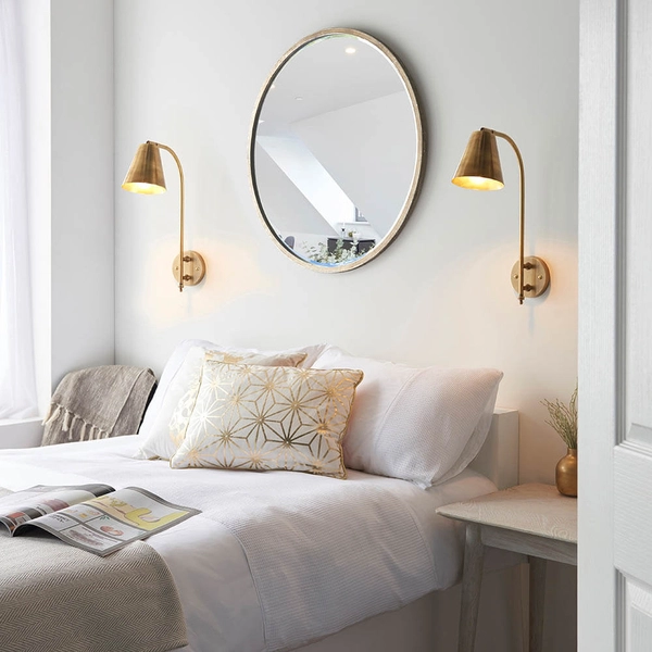 Regulowana lampa przyścienna Radha 93144 do czytania mosiądz