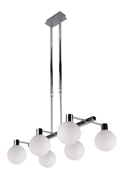 Chromowana lampa wisząca Maldus do przedpokoju chrom biała