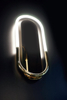 Minimalistyczna LAMPA ścienna OLIVIA W0290D Maxlight owalny kinkiet LED 15W 3000K do przedpokoju złoty