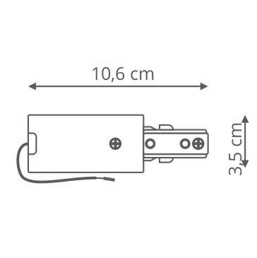 Zasilanie szynoprzewodu LP-556-S-WH Light Prestige do 1-fazowej szyny natynkowej 230V białe