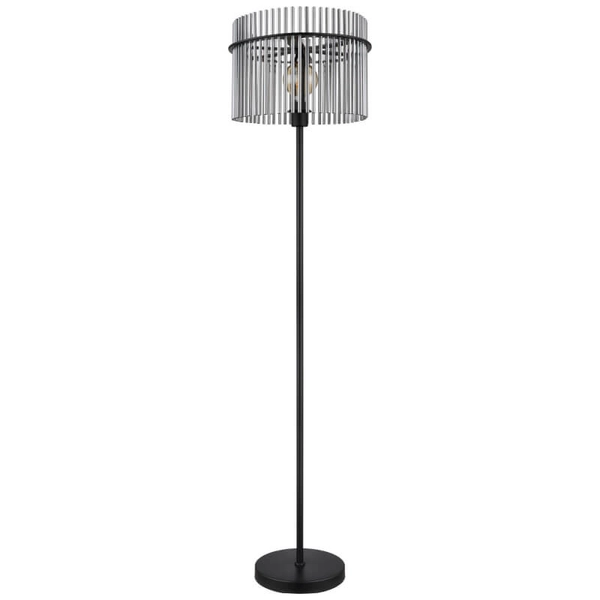 Lampa stojąca do sypialni GORLEY 15698S loft szklana czarna przydymiona