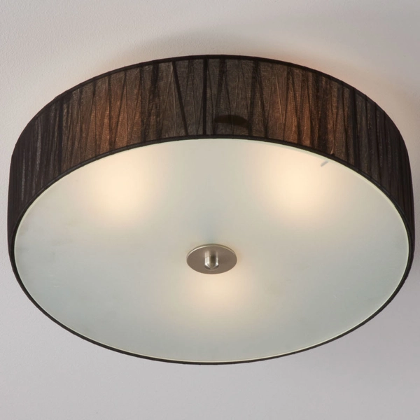 Sufitowa LAMPA abażurowa BYSKE 104884 Markslojd okrągła OPRAWA plafon czarny biały