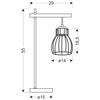 Druciana LAMPKA biurkowa BERNITA 41-80059 Candellux stojąca LAMPA stołowa metalowa czarna drewno