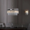 Wisząca lampa szklana na łańcuchu szklana chrom Marietta OUTLET