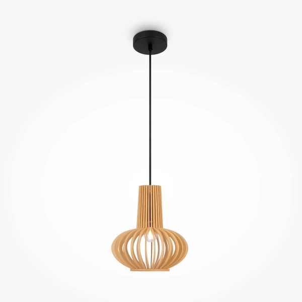 Pojedyncza lampa wisząca Roots MOD193PL-01W Maytoni do jadalni czarna beżowa