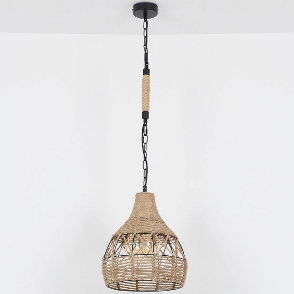 Wisząca LAMPA loftowa HALIA 15671H Globo okrągła OPRAWA skandynawski ZWIS metalowy brązowy czarny